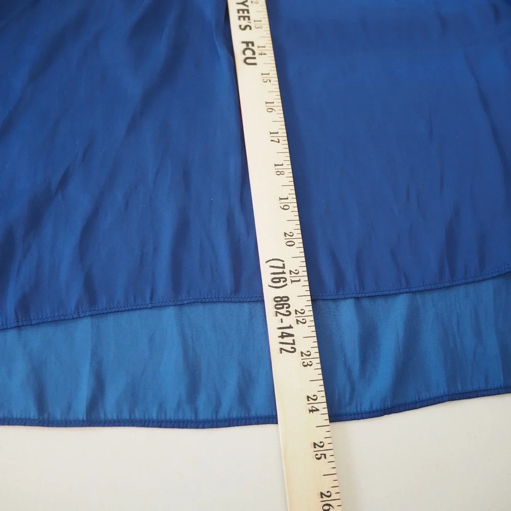 Zadig & Voltaire Tink Satin Blouse Women's Sz XS Royal Blue Long Sleeve Top - Picture 6 of 11